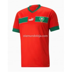 Camisola Marrocos Equipamento Primeiro Copa do Mundo 2022 Manga Corta